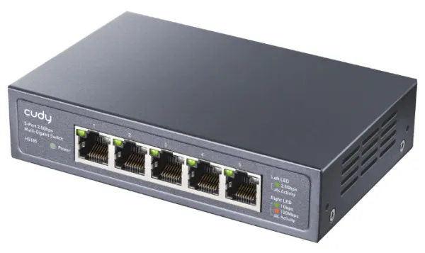 CUDY Cudy HS105 5-Port 2.5G Unmanaged Metal Switch za NAS zahteve koji zahtevaju intenzivnu propusnost Slika 6