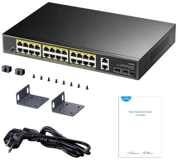 CUDY Cudy GS1026PS2 24-Port Gigabit PoE+ Switch with 2 Uplink Gigabit Ports and 2 Gigabit SFP Slots 300W Slika 6
