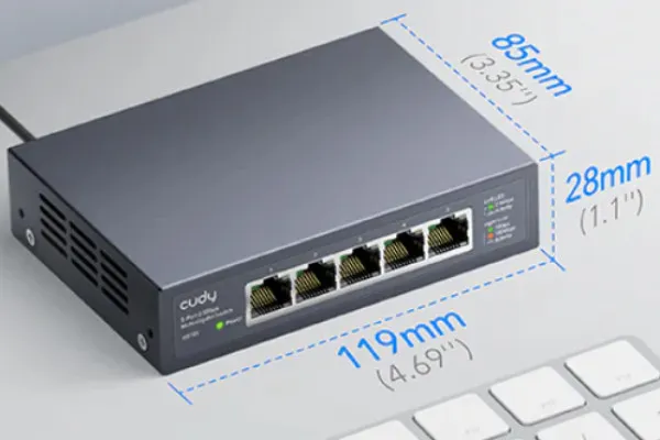 CUDY Cudy HS105 5-Port 2.5G Unmanaged Metal Switch za NAS zahteve koji zahtevaju intenzivnu propusnost Slika 3