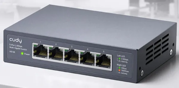 CUDY Cudy HS105 5-Port 2.5G Unmanaged Metal Switch za NAS zahteve koji zahtevaju intenzivnu propusnost Slika 4