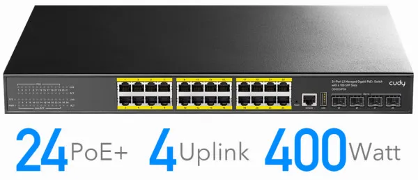 CUDY Cudy GS5024S4 24-Port Layer 3 Managed Gigabit Switch with 4 10G SFP Slots Slika 2