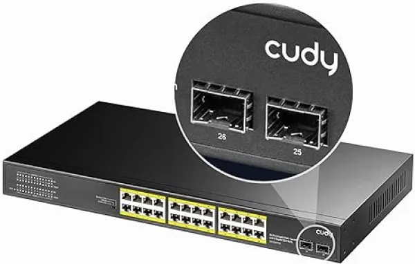 CUDY Cudy GS1026PS2 24-Port Gigabit PoE+ Switch with 2 Uplink Gigabit Ports and 2 Gigabit SFP Slots 300W Slika 2