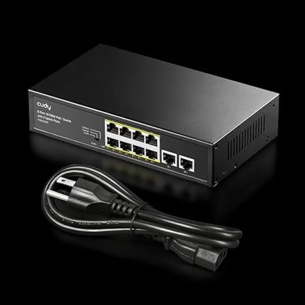 CUDY Cudy GS1010PS2 8-Port Gigabit PoE+ Switch with 2 Gigabit Uplink ports and 2 Gigabit SFP slot 120W Slika 9