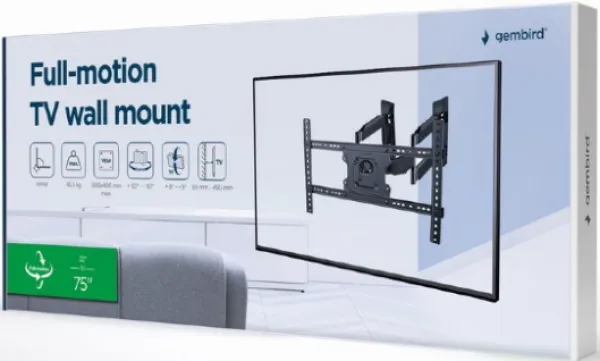 GEMBIRD WM-75ST-02 Gembird rotate/tilt VESA max. 60x40cm 32-75 max.45kg (ugaoni) Slika 2