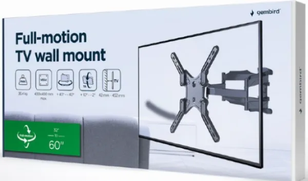GEMBIRD WM-60ST-01 Gembird TV nosac okretanje/tilt 32-60 VESA max.40x40cm, max 36kg, drzac Slika 6
