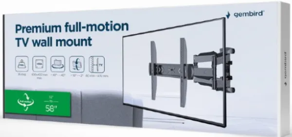 GEMBIRD WM-58ST-01 Gembird rotate/tilt VESA max. 40x40cm 32-58 max.36kg Slika 6