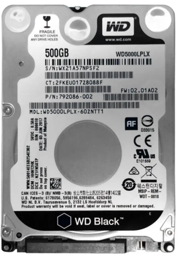 HDD 2.5 * 500GB WD5000LPLX WD BLACK scorpio 7200RPM 32MB SATA3 7mm Slika 2