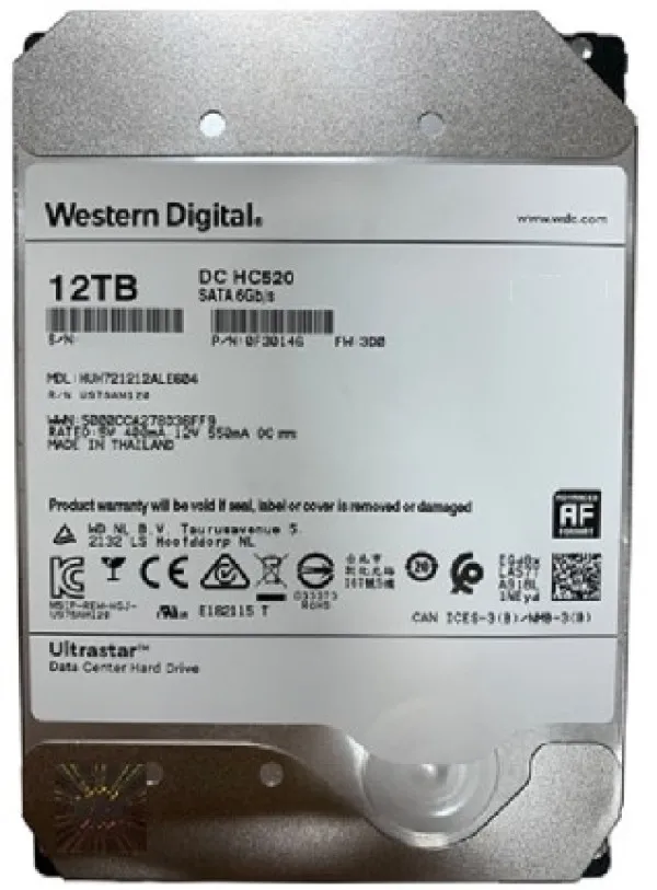 HDD 3.5 * 12TB HUH721212ALE601 WD Ultrastar 7200rpm 256MB SATA3 (DAHUA Compatible)(15999) Slika 1