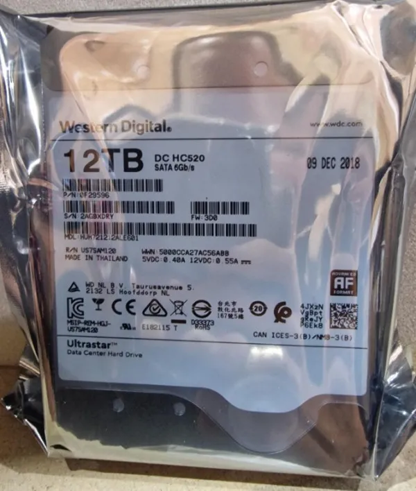 HDD 3.5 * 12TB HUH721212ALE601 WD Ultrastar 7200rpm 256MB SATA3 (DAHUA Compatible)(15999) Slika 2