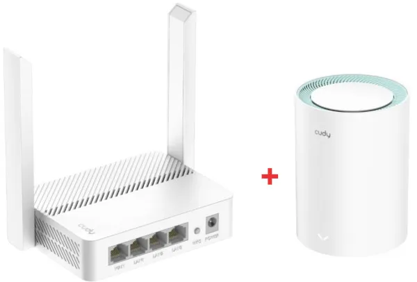 CUDY Cudy SET WR300 N300 Wi-Fi Router + M1300 1-pack AC1200 MESH Slika 3