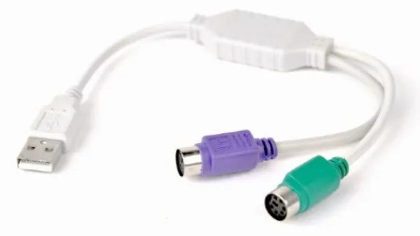 GEMBIRD UAPS12 Gembird USB USB to 2 ports PS/2 adapter 30cm kabl, White Slika 1
