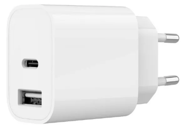 GEMBIRD TA-UC-2AC12-01 Gembird USB punjac, 2-port USB-A+ USB-C, 2.4 A, white Slika 3