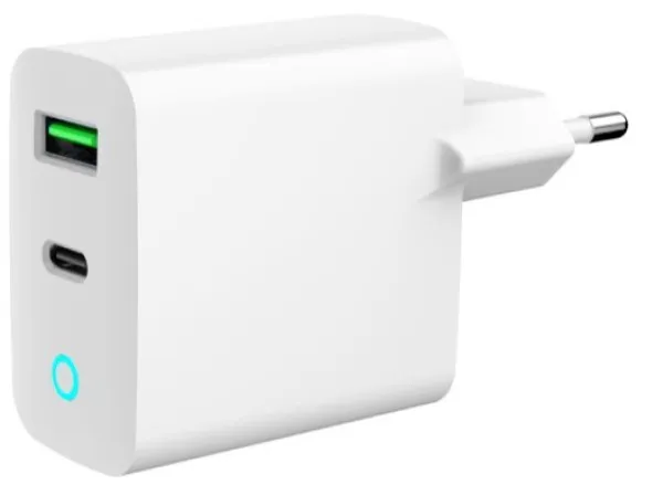 GEMBIRD TA-UC-PDQC20L-W-01 Gembird punjac 20W, 2-port (USB-A+USB-C) LED, white Slika 4