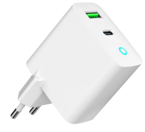 GEMBIRD TA-UC-PDQC20L-W-01 Gembird punjac 20W, 2-port (USB-A+USB-C) LED, white Slika 3