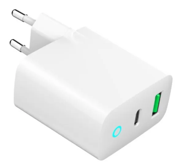 GEMBIRD TA-UC-PDQC20L-W-01 Gembird punjac 20W, 2-port (USB-A+USB-C) LED, white Slika 6