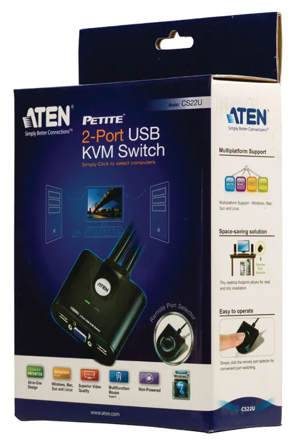 NEDIS CS22U-AT * ATEN 2-port USB KVM switch sa kablovima (2899) Slika 4