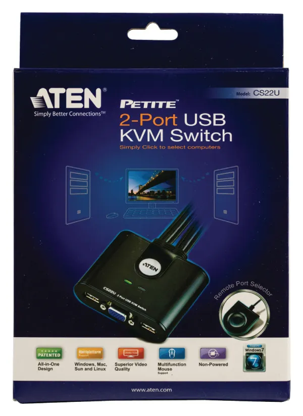 NEDIS CS22U-AT * ATEN 2-port USB KVM switch sa kablovima (2899) Slika 5