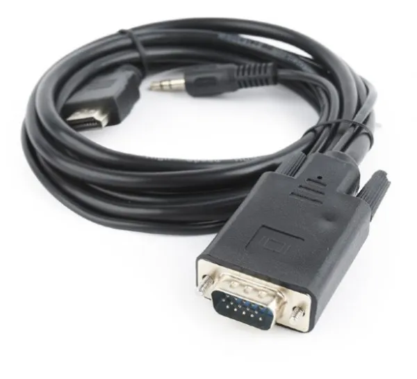 GEMBIRD A-HDMI-VGA-03-6 Gembird HDMI to VGA and audio adapter cable, single port, 1,8m, black Slika 2