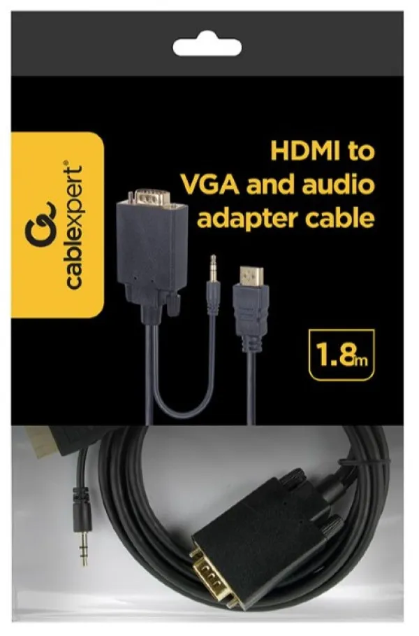 GEMBIRD A-HDMI-VGA-03-6 Gembird HDMI to VGA and audio adapter cable, single port, 1,8m, black Slika 3
