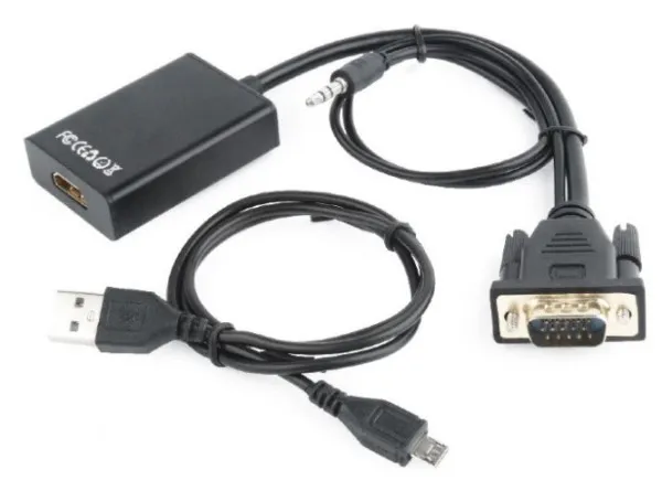 GEMBIRD A-VGA-HDMI-01 Gembird VGA to HDMI and audio cable, single port, black WITH AUDIO Slika 4