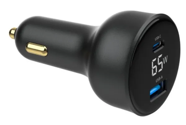 GEMBIRD TA-UC-AC2PD65LCD-CAR-01 Gembird 2-port USB brzi punjac za auto, Type-C PD, LCD, 65W, black Slika 6