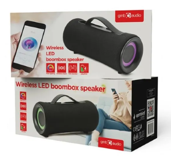 GEMBIRD SPK-BT-LED-04 Gembird Portable Bluetooth LED TWS Boombox speaker 10W, FM Slika 3