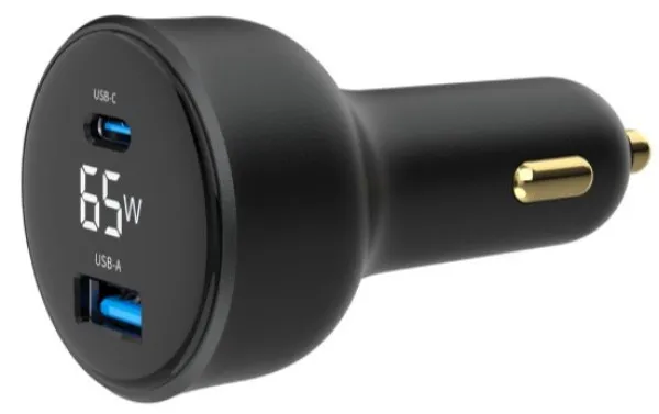 GEMBIRD TA-UC-AC2PD65LCD-CAR-01 Gembird 2-port USB brzi punjac za auto, Type-C PD, LCD, 65W, black Slika 5