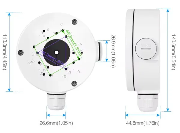GMB CAM-MOUNT-JB60 Gembird metalna vodootporna kutija, DOZNA nosac za montazu kamere 116x116x45mm Slika 2