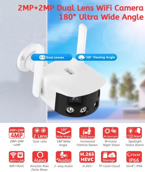 CAM-IP4MP-N4D2J GMB kamera 4 mpix microSD iCSee xmeye pro app Two-way voice, wide 180, ip66 32:9pano Slika 7