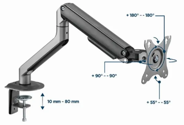 GEMBIRD MA-DA1-05 Gembird podesivi drzac za monitor, tilt, 17-32 max.9kg (alt. MA-DA1-02) Slika 3