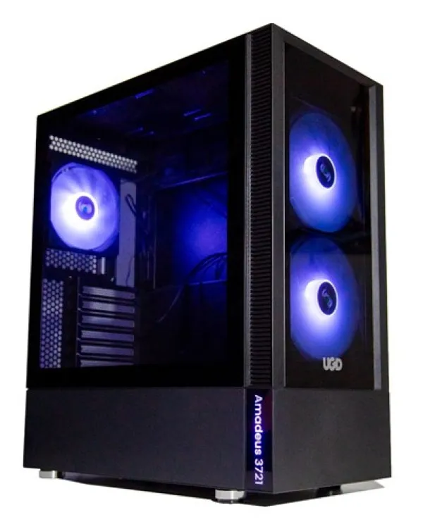 UGD Kuciste Amadeus 3721 * ATX, Providna stranica, ugradjeno 3xRGB kulera, Crno Slika 3