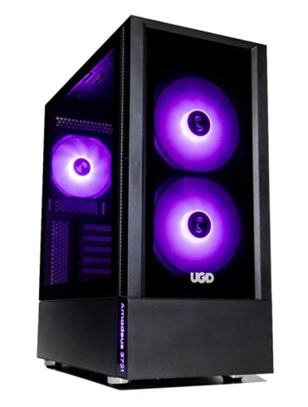 UGD Kuciste Amadeus 3721 * ATX, Providna stranica, ugradjeno 3xRGB kulera, Crno Slika 2