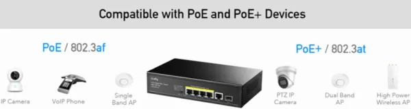 Cudy GS1005PTS1 5-Port 10/100/1000M Gigabit 4PoE+ 1RJ45 Switch with 1 SFP Slot Slika 6