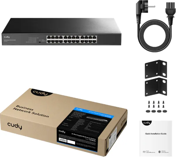 CUDY Cudy GS1024L, 24-Port 10/100/1000M Gigabit 16x Gbit RJ45 Rackmount Switch Slika 5