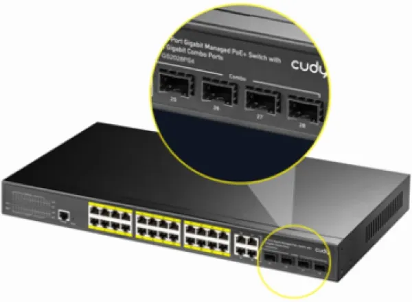 Cudy GS2028PS4-400W, 10/100/1000M 24-Port POE + 4Port Uplink Gigabit Managed Switch Slika 4