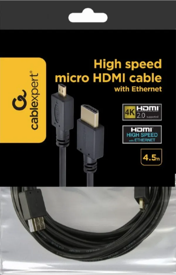 GEMBIRD CC-HDMID-15 Gembird HDMI male to micro D-male black kabl4.5 m Slika 4