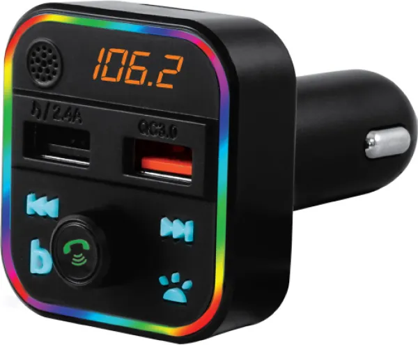 PROSTO BT FM transmiter BT74 i USB auto punjač, MP3 plejer, BASS boost, RGB Slika 4