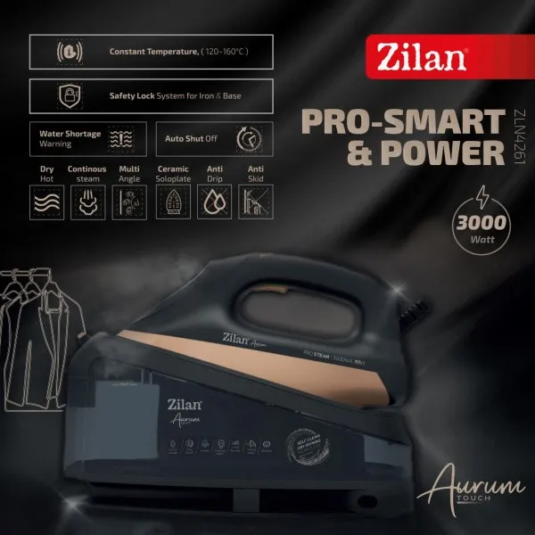 ZILAN Zilan ZLN4261 Pegla na paru sa postoljem 3000W Slika 3