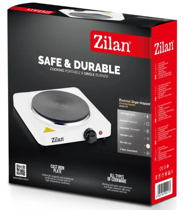 ZILAN Zilan ZLN2173 WH Elektricni reso, jedna ploca, 1500W, 185cm, bela Slika 2