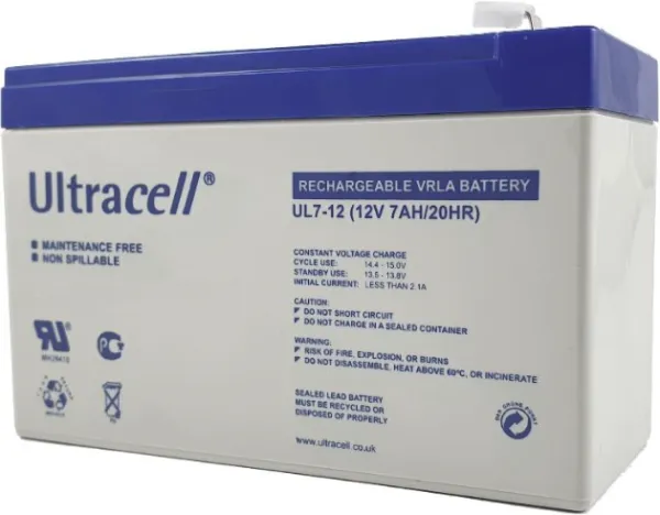 Ultracell UL7-12 Olovna VRLA baterija 12V 7Ah Slika 1