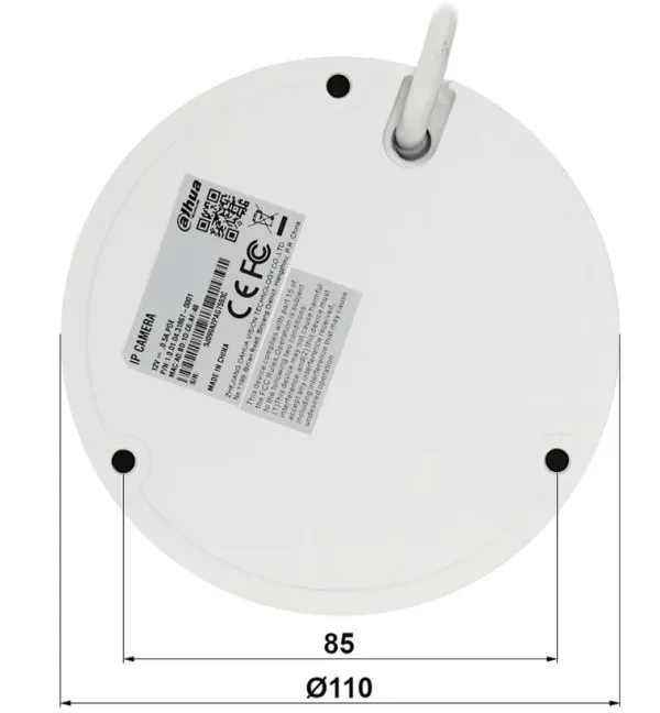 Dahua Kamera IPC-HDBW2541E-S-0280B IP 5MP polu-sferna anti-vandal IC kamera; WizSense serija; Smart Slika 1