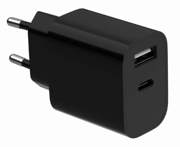 GEMBIRD TA-UC-2AC12-01-BK Gembird USB punjac, 2-port USB-A+ USB-C, 2.4 A, Black Slika 2