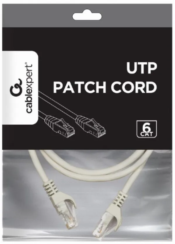 GEMBIRD PP6U-CU-1M Gembird Mrezni kabl, CAT6 BAKARNI UTP Patch cord 1m grey Slika 1