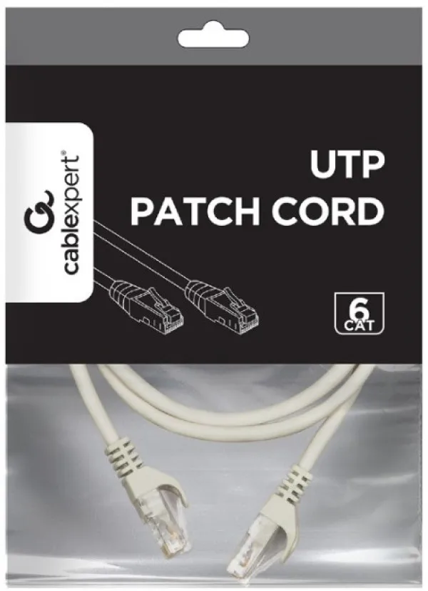 GEMBIRD PP6U-CU-2M Gembird Mrezni kabl, CAT6 BAKARNI UTP Patch cord 2m grey Slika 1