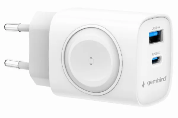 GEMBIRD TA-UC-PDQCW20-01-W Gembird 2u1 QC 3.0 20W punjac za telefon + Apple Watch, white Slika 2