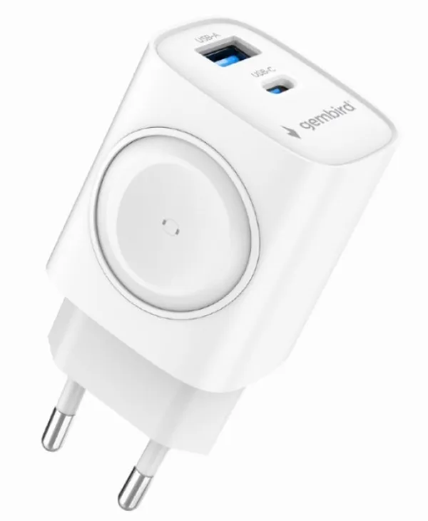GEMBIRD TA-UC-PDQCW20-01-W Gembird 2u1 QC 3.0 20W punjac za telefon + Apple Watch, white Slika 1