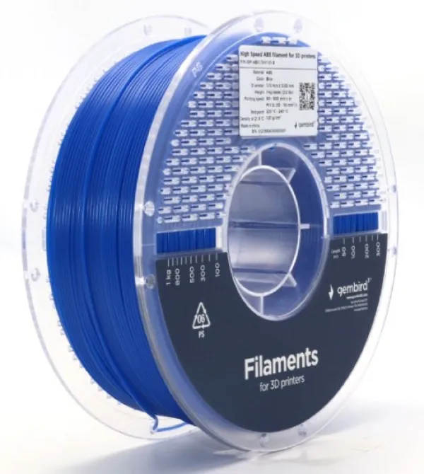 GEMBIRD 3DP-ABS1.75HY-01-B ABS filament velike brzine za 3D stampac 1.75mm, kotur 1KG BLUE Slika 2