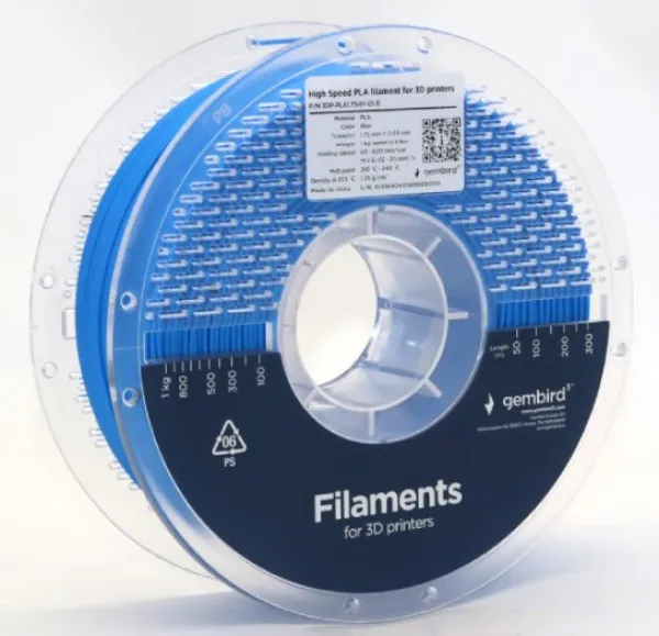 GEMBIRD 3DP-PLA1.75HY-01-B PLA filament velike brzine za 3D stampac 1.75mm, kotur 1KG BLUE Slika 1