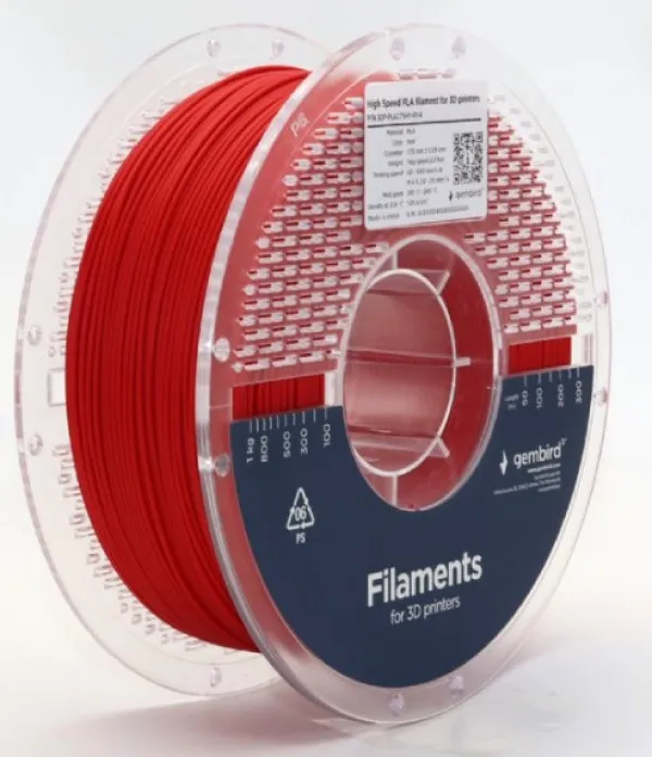 GEMBIRD 3DP-PLA1.75HY-01-R PLA filament velike brzine za 3D stampac 1.75mm, kotur 1KG RED Slika 3