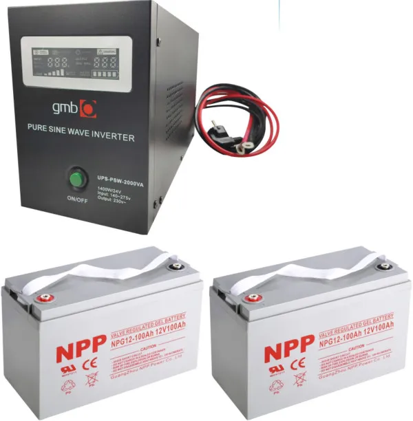 UPS-PSW-2000VA + 2xNPP NPG12V-100Ah * GMB LONG cist sinusni pretvarac Slika 5